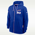 Sudadera con gorro Nike de la NFL de cierre completo para hombre Buffalo Bills Utility Player Sideline
