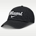 Gorra Nike de la MLB ajustable sin estructura para hombre Miami Marlins Primetime Club