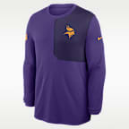 Playera de manga larga Nike Dri-FIT de la NFL para hombre Minnesota Vikings Sideline Coach