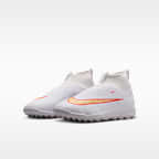 Tacos de futbol para pasto sintético (turf) de corte high para niños grandes Nike Jr. Mercurial Superfly 11 Academy