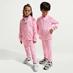 Conjunto de 2 piezas con cinta con logotipos de cierre completo para niños talla pequeña Nike Dri-FIT