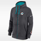 Sudadera con gorro Nike de la NFL de cierre completo para hombre Miami Dolphins Playbook Page Club