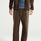 Pantalones de tejido Fleece con dobladillo abierto y colores contrastantes Nike Tech para hombre