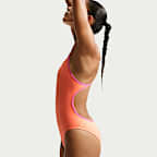 Traje de baño de una pieza con espalda en T ajustable para mujer Nike Swim HydraStrong