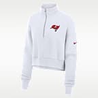 Sudadera de cuello redondo Nike de la NFL cropped oversized de cierre de 1/4 para mujer Tampa Bay Buccaneers Primetime Phoenix