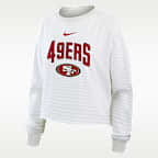 Playera de manga larga cropped Nike para mujer San Francisco 49ers Primetime