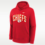 Kansas City Chiefs Essentials Club Logo Arch Big Kids' Nike NFL Pullover Crew