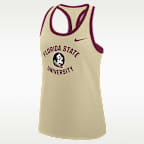 Camiseta de tirantes universitaria Nike con espalda deportiva para mujer Florida State Uni Name