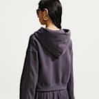 Nike Studio Fleece Medium Weight Women's Oversized Full-Zip Cropped Hoodie