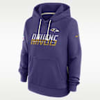 Sudadera con gorro sin cierre Nike Dri-FIT de la NFL para mujer Baltimore Ravens Sideline Standard Issue