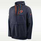 Chicago Bears Sideline Anorak Men's Nike NFL 1/2-Zip Hooded Jacket