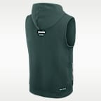 Sudadera universitaria Nike Dri-FIT con gorro, sin cierre y sin mangas para hombre Michigan State Sideline