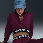 Sudadera con gorro Dri-FIT de cierre completo para niña talla grande Nike Pro Fleece