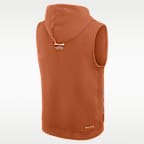 Sudadera con gorro sin cierre sin mangas universitaria Nike Dri-FIT para hombre Texas Sideline