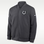 Chamarra bomber Nike de la NFL de cierre completo para hombre Indianapolis Colts Rivalries Collection Sideline