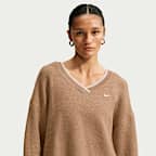 Nike Sportswear Chill Knit ruimvallende sweater met V-hals voor dames