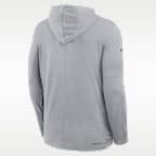 Playera de manga larga Nike Dri-FIT de la NFL con gorro para hombre Detroit Lions Pure Fury Sideline
