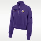 Minnesota Vikings Phoenix Women's Nike NFL Cropped 1/4-Zip Crew