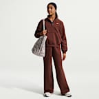 Playera oversized de cierre de 1/4 para niña talla grande Nike Sportswear Studio Fleece