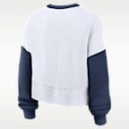 Sudadera de cuello redondo sin cierre Nike de la MLB para mujer Boston Red Sox Primary