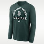 Michigan State Legacy Arched Logo Men's Nike College Long-Sleeve T-Shirt