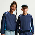 Nike Sportswear Big Kids' Woven V-Neck Long-Sleeve Top