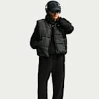 Pants oversized de tiro alto con dobladillo para mujer Nike Studio Fleece Medium Weight