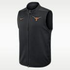 Chaleco universitario Nike Therma-FIT de cierre completo para hombre Texas Victory