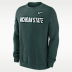 Sudadera de cuello redondo sin cierre universitaria Nike para hombre Michigan State Sideline Club