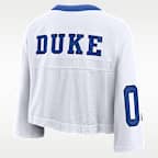 Jersey universitario Nike Dri-FIT cropped para mujer Duke Logo