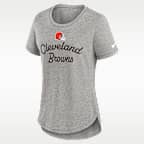Playera Nike de la NFL para mujer Cleveland Browns Script