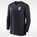 Detroit Tigers Authentic Collection Men's Nike Dri-FIT MLB 1/2-Zip Long-Sleeve Top