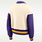 LSU Legacy Women's Nike College Cropped Oversized 1/4-Zip Crew