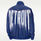 Chamarra de básquetbol para hombre de tejido Woven Detroit Pistons Standard Issue