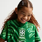 Jersey de fútbol de manga corta Nike Dri-FIT Replica de Brasil portero 2026 Stadium para niños talla grande