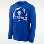 Duke Legacy Arched Logo Men's Nike College Long-Sleeve T-Shirt