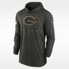 Green Bay Packers Salute to Service Sideline Men’s Nike Dri-FIT NFL Long-Sleeve Hooded Top