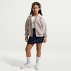Nike Sportswear Studio Fleece Big Kids' (Girls') Oversized Full-Zip Hoodie