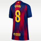 Pedri Barcelona 2025/26 Stadium Home Big Kids' Nike Dri-FIT Soccer Jersey
