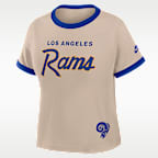 Los Angeles Rams Rewind Ringer Mod Women's Nike NFL Cropped T-Shirt
