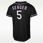 Jersey Nike de la MLB Replica Fashion para niños talla grande Corey Seager Texas Rangers