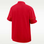 Kansas City Chiefs Sideline Coach Men's Nike NFL 1/2-Zip Short-Sleeve Hooded Jacket