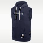 Sudadera con gorro sin cierre sin mangas Nike Dri-FIT de la NFL para hombre Dallas Cowboys Sideline