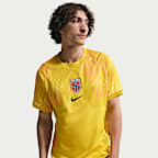 Camisola de futebol de manga curta Replica Nike Dri-FIT do equipamento de guarda-redes Stadium Noruega 2026 para homem