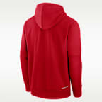Sudadera con gorro sin cierre Nike Therma de la MLB para hombre Boston Red Sox Authentic Collection