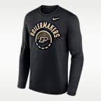 Playera de manga larga universitaria Nike Dri-FIT para hombre Purdue Basketball Shoot Around Legend