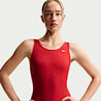 Traje de baño de una pieza con textura acanalada y espalda en U para mujer Natación Nike