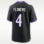 Zay Flowers Baltimore Ravens Men's Nike NFL Game Jersey