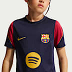 F.C. Barcelona Strike Older Kids' Nike Football Dri-FIT Short-Sleeve Top
