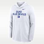 Playera de manga larga universitaria Nike Dri-FIT con gorro para hombre Duke Sideline